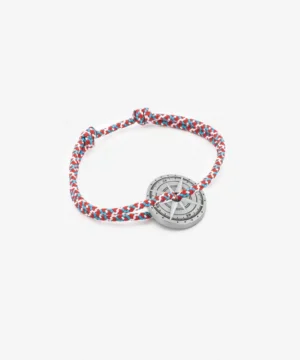 Bracelet Vieilli Galerne Rouge Blanc Bleu Rose des Vents