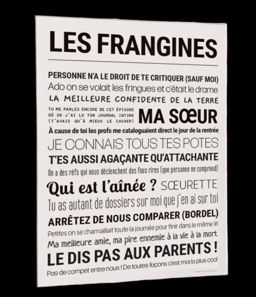 Affiche Les Frangines, Tout Est Dit.
