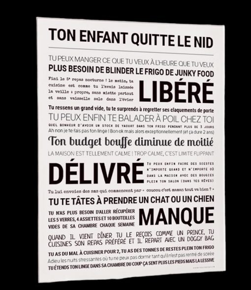 AFFICHE LTON ENFANT QUITTE LE NID