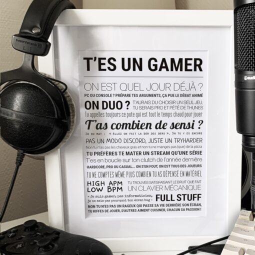 Affiche T'es un Gamer, Tout Est Dit.