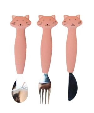 Couverts 3 pièces silicone mrs cat, trixie