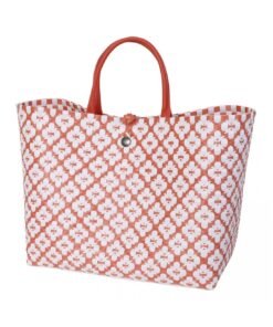Sac Motif Shopper Rouille Blanc, Handed By
