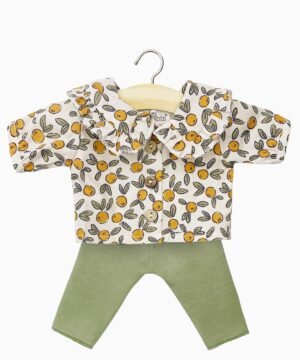 Gordis – Ensemble chemisier Karina Fleurs d’oranger et legging vert amande, Minikane