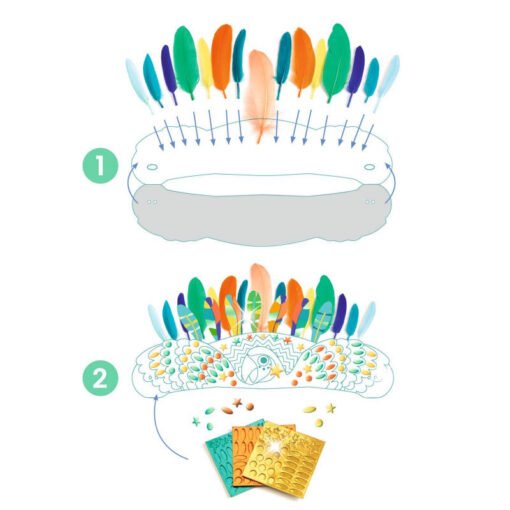 DIY Coiffe d'Indien Rio à Créer, Djeco