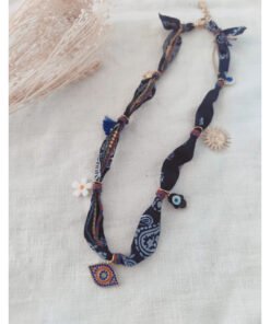 collier bandana oeil bleu