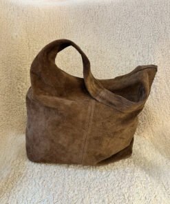 Sac Cabas Cuir Daim Taupe