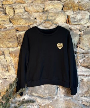 Sweat Noir Coeur Léo