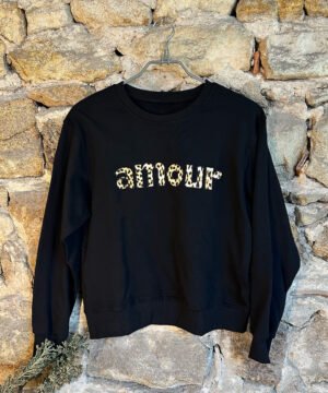 Sweat Noir Amour Léo