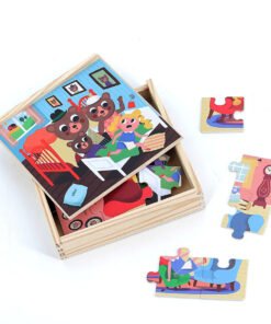 Coffret de 4 puzzles en bois Boucle d’Or, VILAC