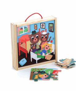 Coffret de 4 puzzles en bois Boucle d’Or, VILAC