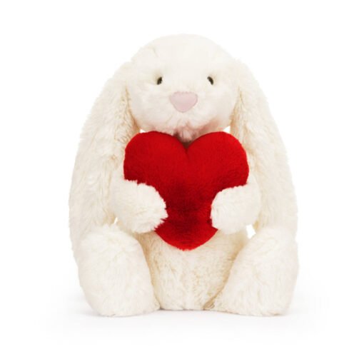 Bashful Red Love Heart Bunny, Jellycat